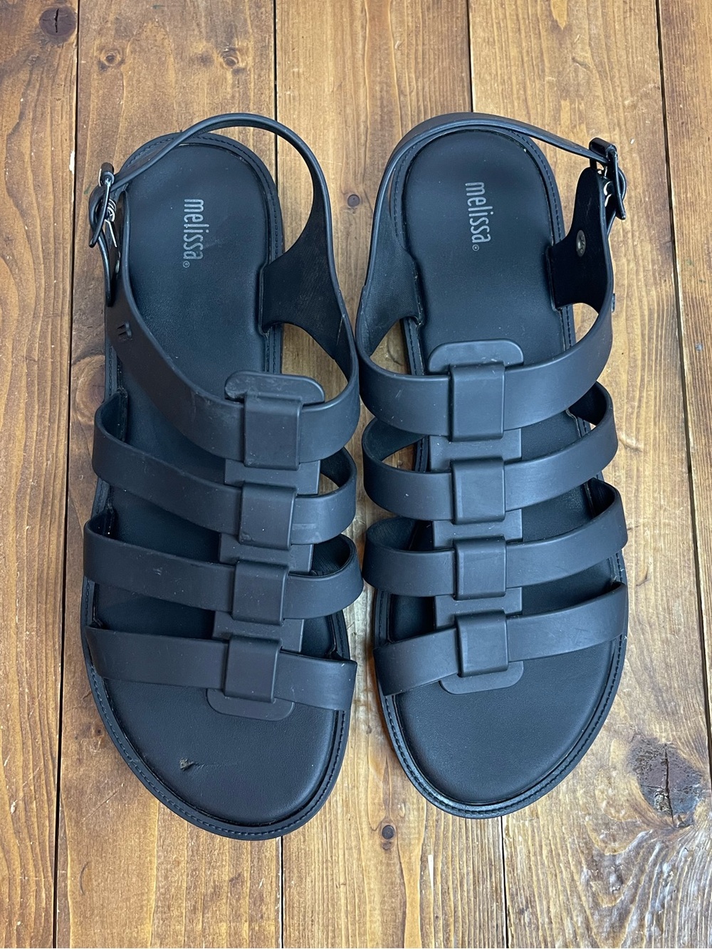 Melissa Womens size 12 flox black jelly sandals